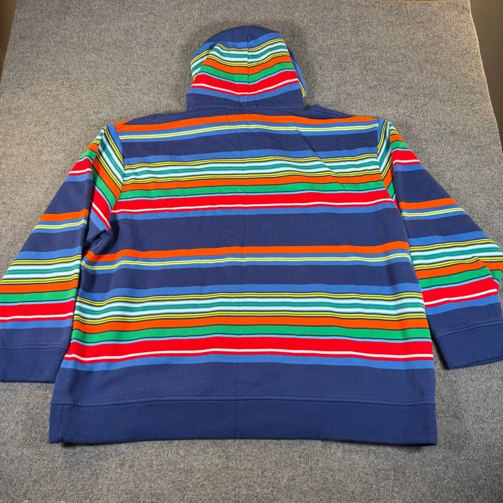 Polo Ralph Lauren Mens 3XB Multi Color Striped Fleece Pullover Hoodie Blue #3789